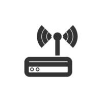 Router icon in thick outline style. Black and white monochrome vector illustration.