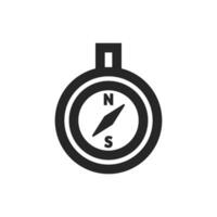 Compass icon in thick outline style. Black and white monochrome vector illustration.