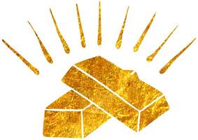 shining gold bar icon in golden style. vector illustration.