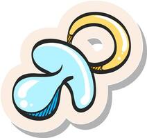 Hand drawn Pacifier icon in sticker style vector illustration