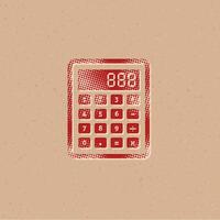 Calculator halftone style icon with grunge background vector illustration