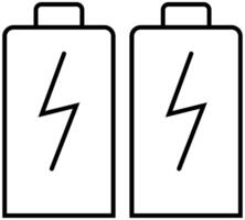 Rechargeable batteries icon in thin outline. vector