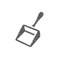 Dustpan icon in grunge texture vector illustration
