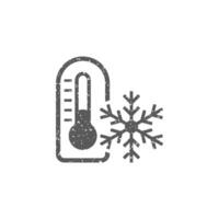 Thermometer icon in grunge texture vector illustration