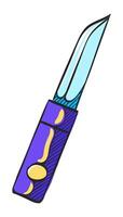 cuchillo icono en mano dibujado color vector ilustración