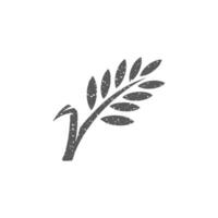 Wheat icon in grunge texture vector illustration