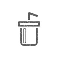 Soft drink icon in grunge texture vector illustration