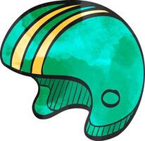 Motorcycle helmet icon in watercolor style. vector