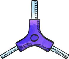 Allen key icon in color drawing. Sport transportation repair maintenance tool equipment triangle vector