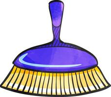 Brush icon in color drawing. Broom sanitary dust cleaning room vector