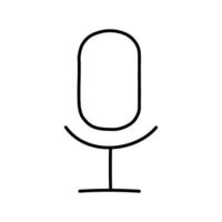 Microphone icon. Hand drawn vector illustration. Editable line stroke.