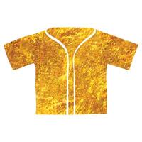 Hand drawn Shirt icon in gold foil texture vector illustration