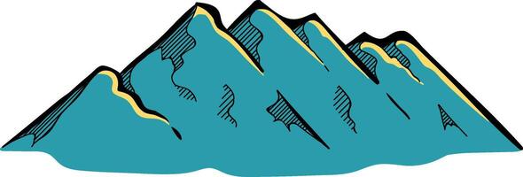 Mountain hand drawn color vector illustration