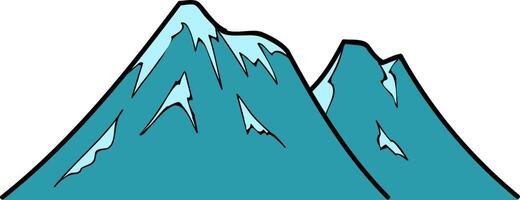 Mountain hand drawn color vector illustration
