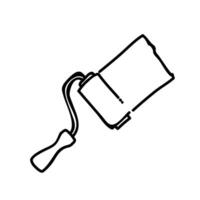 Paint roller with trail icon. Hand drawn vector illustration. Editable line stroke