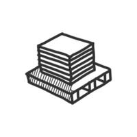 Printing stack icon in hand drawn doodle vector