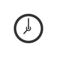 Clock icon in thick outline style. Black and white monochrome vector illustration.