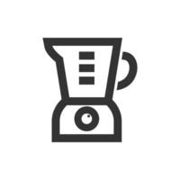 Juicer icon in thick outline style. Black and white monochrome vector illustration.