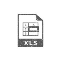 Spreadsheet file icon in grunge texture vector illustration