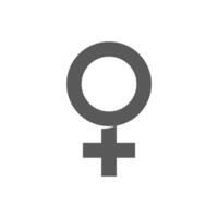 Female symbol icon in grayscale. Vector illustration.