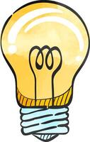 Light bulb icon in color drawing. Idea inspiration electricity light vector