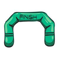 Finish line icon in hand drawn color vector illustration