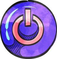 Power button icon in watercolor style. vector