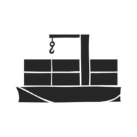 Hand drawn Container shipping vector illustration