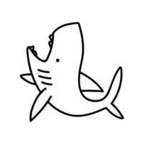 Shark icon. Hand drawn vector illustration.