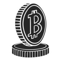 Bitcoin cryptocurrency coin vector illustration