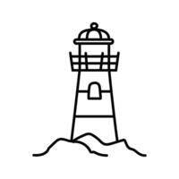 Light house icon. Hand drawn vector illustration. Editable line stroke.