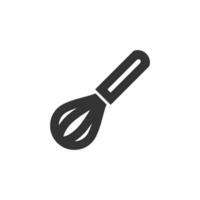 Eggbeater icon in thick outline style. Black and white monochrome vector illustration.