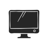 Hand drawn Desktop computer vector illustration