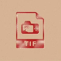 Tif file format halftone style icon with grunge background vector illustration