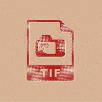 Tif file format halftone style icon with grunge background vector illustration