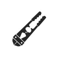 Wire cutter icon in black and white vector