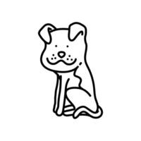 perro icono mano dibujado vector ilustración