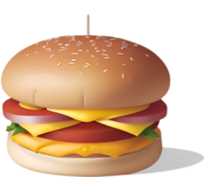 ai gegenereerd Hamburger icoon, schattig kleurrijk hamberger icoon. png