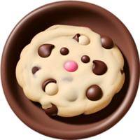 ai generado chocolate chip galletas icono, un linda vistoso chocolate chip galletas icono. png