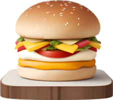 ai généré Hamburger icône, mignonne coloré hamberger icône. png