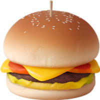 ai generado hamburguesa icono, linda vistoso hamberger icono. png