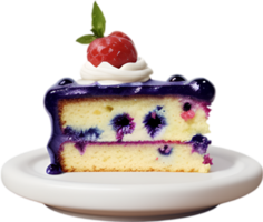 ai généré myrtille gâteau icône, mignonne coloré myrtille gâteau icône. png