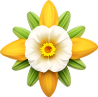 AI generated Flower icon, close-up of a cute colorful flower icon. png