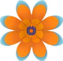 ai généré fleur icône, fermer de une mignonne coloré fleur icône. png