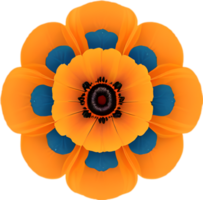 AI generated Flower icon, close-up of a cute colorful flower icon. png