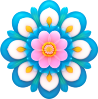 AI generated Flower icon, close-up of a cute colorful flower icon. png