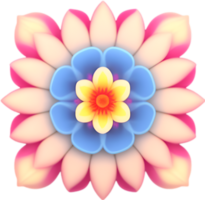 AI generated Flower icon, close-up of a cute colorful flower icon. png