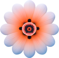 AI generated Flower icon, close-up of a cute colorful flower icon. png