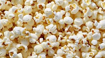 AI generated Close up of Cinema Food popcorn in a full screen tile image that can be repeated infinitely photo