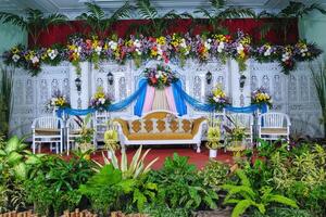 Javanese traditional wedding aisle, Indonesia photo